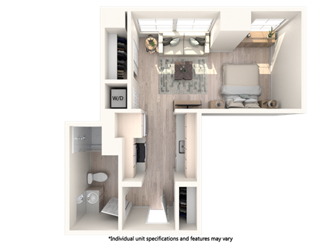 a floor plan of a 1 bedroom apartment